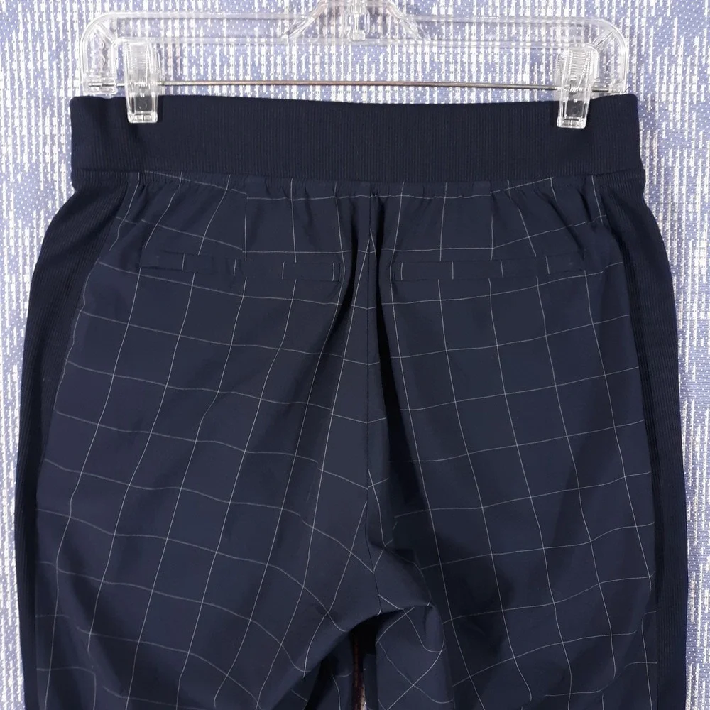 Athleta Brooklyn Textured Ankle Pants Womens Size 4 Blue Elastic Waist